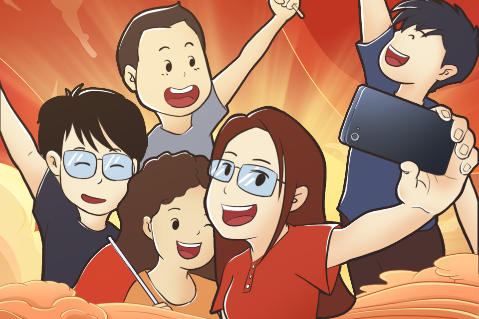 小优一家祝您中秋国庆快乐